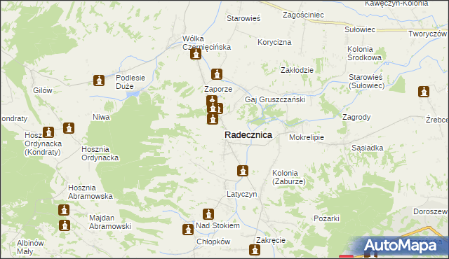 mapa Radecznica, Radecznica na mapie Targeo