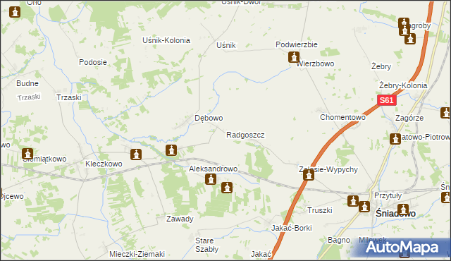 mapa Radgoszcz gmina Troszyn, Radgoszcz gmina Troszyn na mapie Targeo