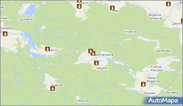 mapa Radomierowice, Radomierowice na mapie Targeo