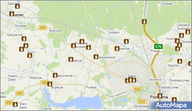 mapa Radostowice, Radostowice na mapie Targeo