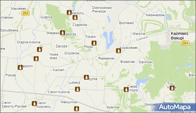 mapa Radwaniec, Radwaniec na mapie Targeo