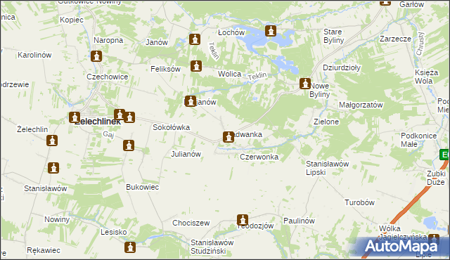 mapa Radwanka, Radwanka na mapie Targeo