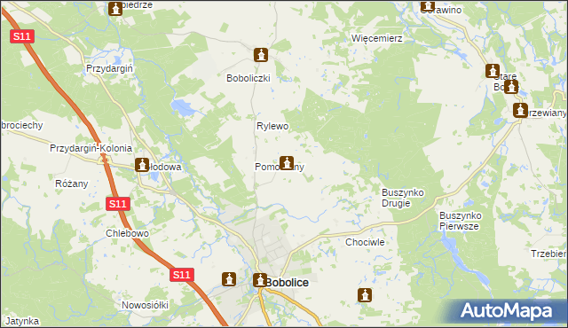 mapa Radwanki gmina Bobolice, Radwanki gmina Bobolice na mapie Targeo