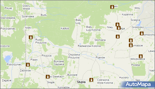 mapa Radwanów-Kolonia, Radwanów-Kolonia na mapie Targeo