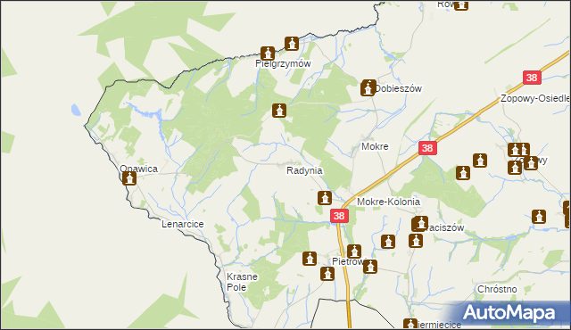 mapa Radynia, Radynia na mapie Targeo