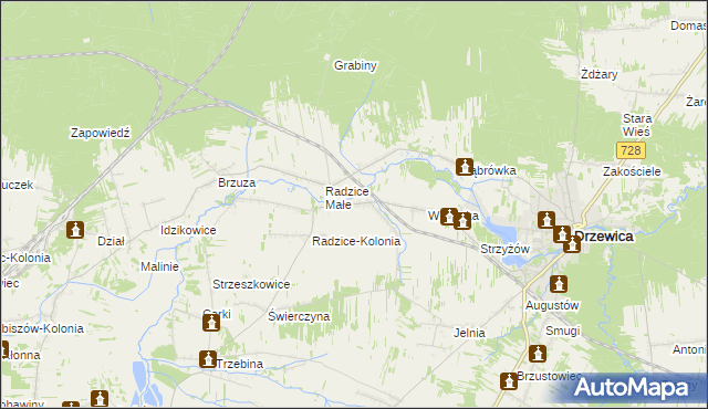 mapa Radzice Duże, Radzice Duże na mapie Targeo