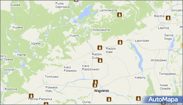 mapa Radziki Duże, Radziki Duże na mapie Targeo