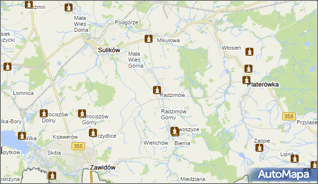 mapa Radzimów, Radzimów na mapie Targeo