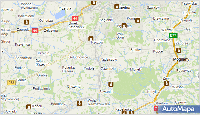 mapa Radziszów, Radziszów na mapie Targeo