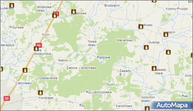 mapa Radziwie, Radziwie na mapie Targeo