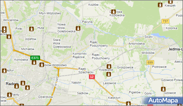 mapa Rajec Poduchowny, Rajec Poduchowny na mapie Targeo