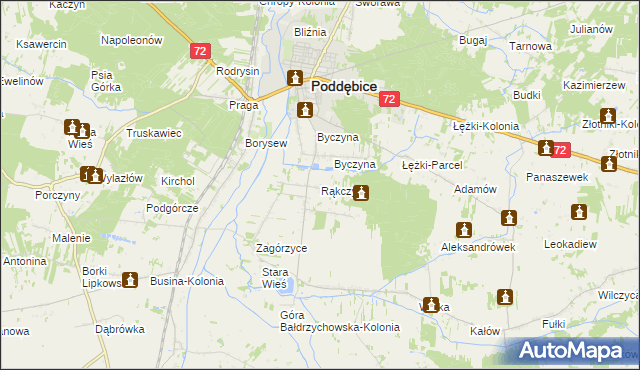 mapa Rąkczyn, Rąkczyn na mapie Targeo