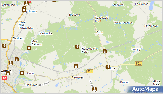 mapa Rakowieckie Pole, Rakowieckie Pole na mapie Targeo