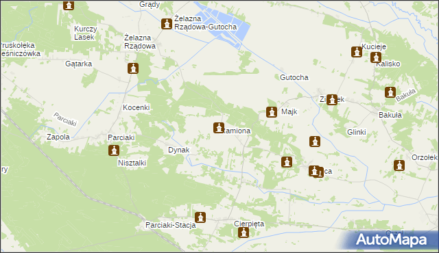 mapa Ramiona, Ramiona na mapie Targeo