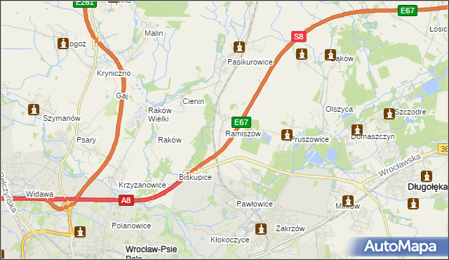 mapa Ramiszów, Ramiszów na mapie Targeo