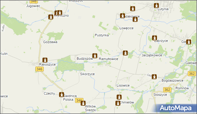 mapa Ramułtowice, Ramułtowice na mapie Targeo