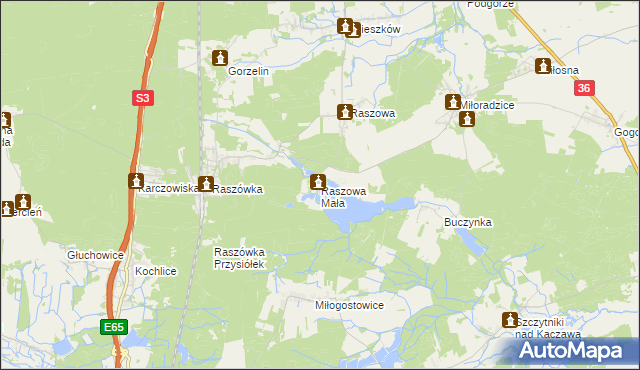 mapa Raszowa Mała, Raszowa Mała na mapie Targeo