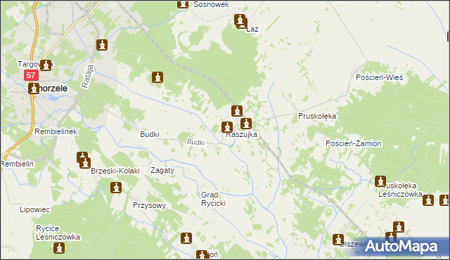 mapa Raszujka, Raszujka na mapie Targeo