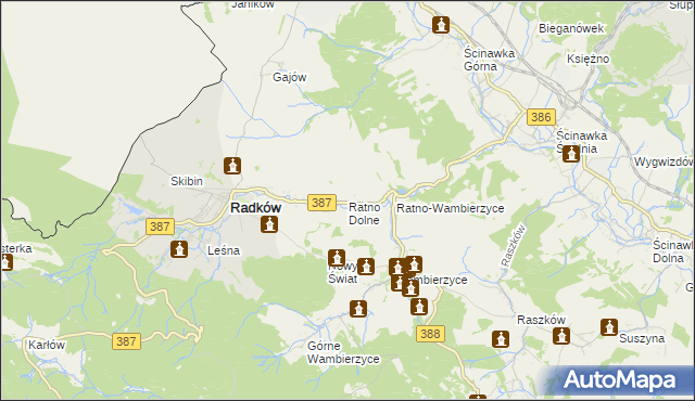 mapa Ratno Dolne, Ratno Dolne na mapie Targeo