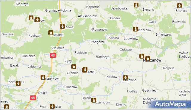 mapa Ratoszyn, Ratoszyn na mapie Targeo