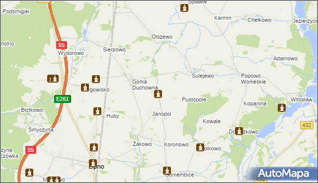 mapa Ratowice gmina Lipno, Ratowice gmina Lipno na mapie Targeo