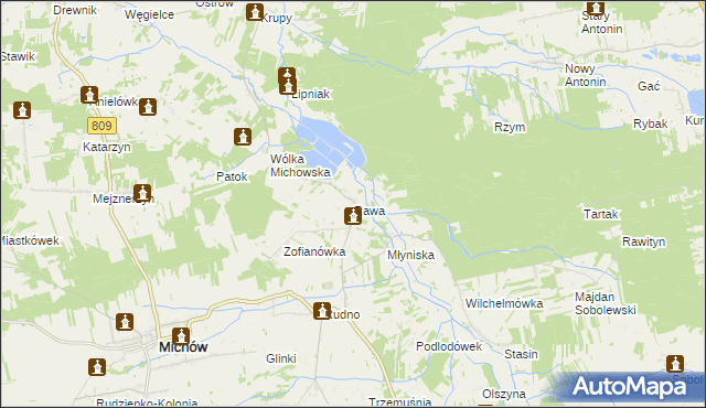 mapa Rawa, Rawa na mapie Targeo