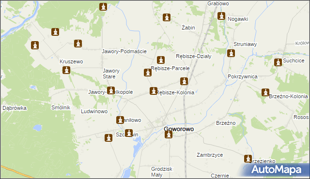 mapa Rębisze-Kolonia, Rębisze-Kolonia na mapie Targeo