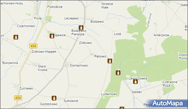 mapa Rębowo gmina Piaski, Rębowo gmina Piaski na mapie Targeo