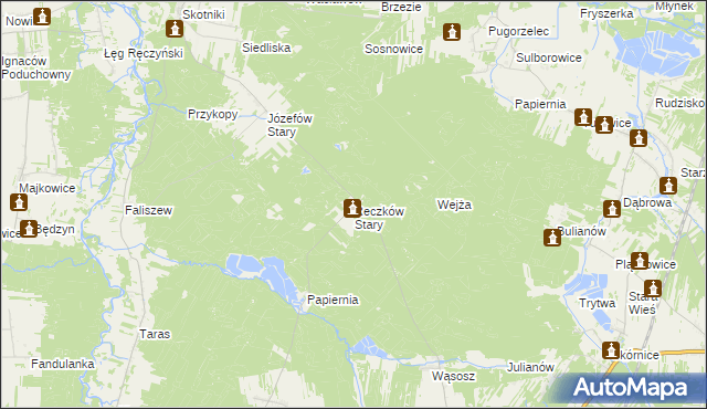 mapa Reczków Stary, Reczków Stary na mapie Targeo