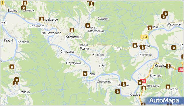 mapa Reczpol, Reczpol na mapie Targeo