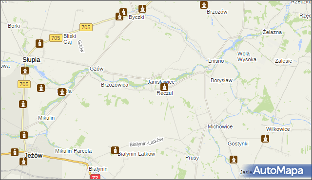 mapa Reczul, Reczul na mapie Targeo