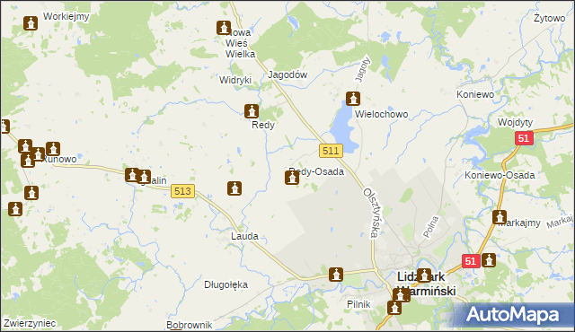 mapa Redy-Osada, Redy-Osada na mapie Targeo
