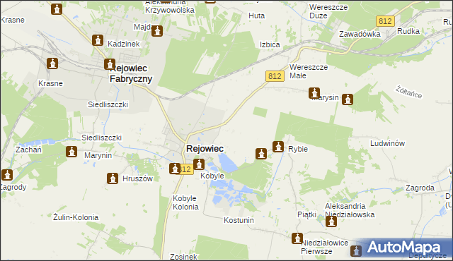 mapa Rejowiec-Kolonia, Rejowiec-Kolonia na mapie Targeo