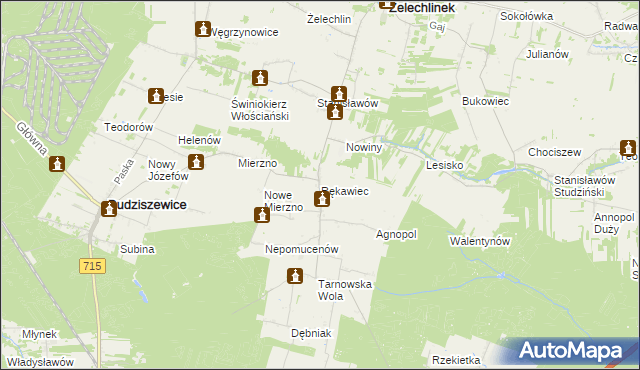 mapa Rękawiec, Rękawiec na mapie Targeo