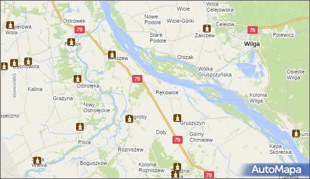 mapa Rękowice, Rękowice na mapie Targeo