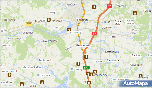 mapa Rembertów, Rembertów na mapie Targeo