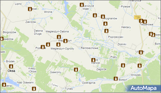 mapa Rembiechowa, Rembiechowa na mapie Targeo