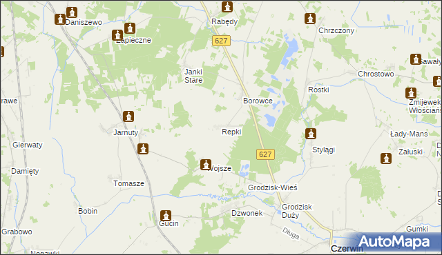 mapa Repki gmina Troszyn, Repki gmina Troszyn na mapie Targeo