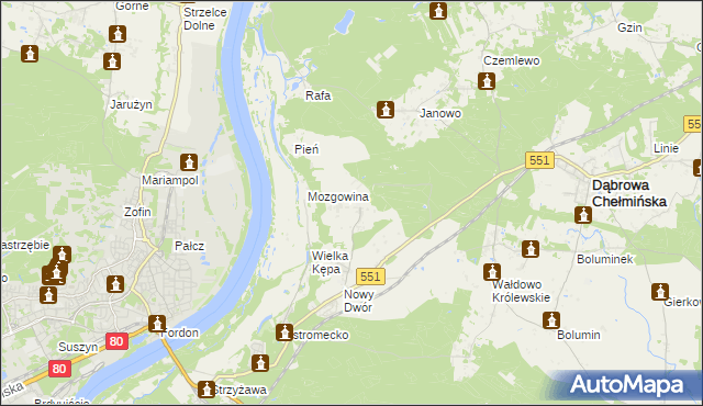 mapa Reptowo gmina Dąbrowa Chełmińska, Reptowo gmina Dąbrowa Chełmińska na mapie Targeo