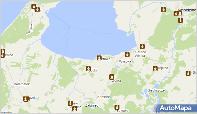 mapa Retowo gmina Smołdzino, Retowo gmina Smołdzino na mapie Targeo