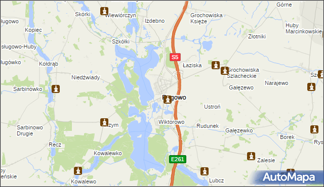 mapa Rogowo powiat żniński, Rogowo powiat żniński na mapie Targeo