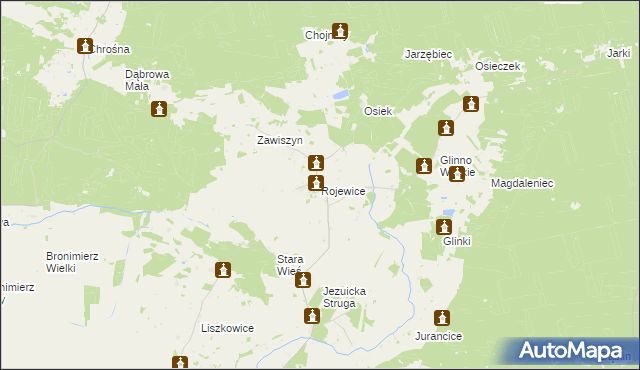 mapa Rojewice, Rojewice na mapie Targeo