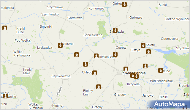 mapa Rokitnica-Wieś, Rokitnica-Wieś na mapie Targeo