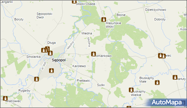 mapa Romankowo, Romankowo na mapie Targeo