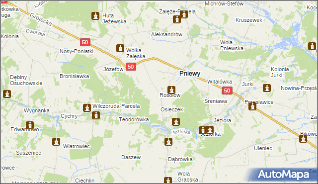 mapa Rosołów, Rosołów na mapie Targeo