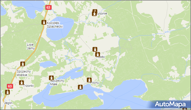 mapa Rostki gmina Pisz, Rostki gmina Pisz na mapie Targeo