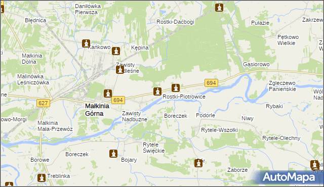 mapa Rostki-Piotrowice, Rostki-Piotrowice na mapie Targeo