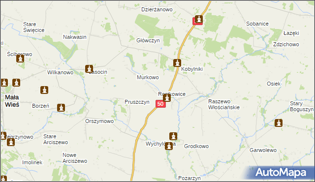 mapa Rostkowice gmina Wyszogród, Rostkowice gmina Wyszogród na mapie Targeo