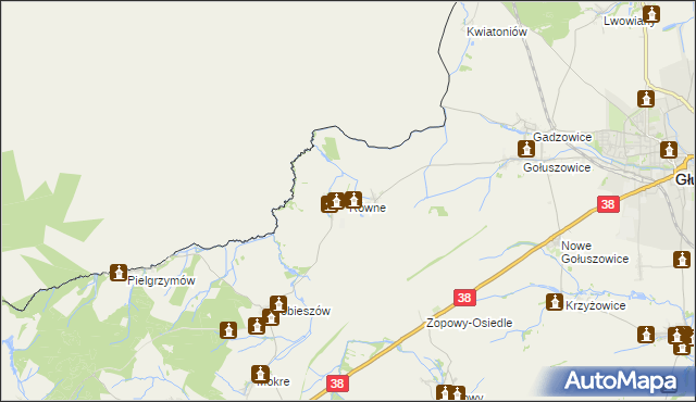 mapa Równe gmina Głubczyce, Równe gmina Głubczyce na mapie Targeo