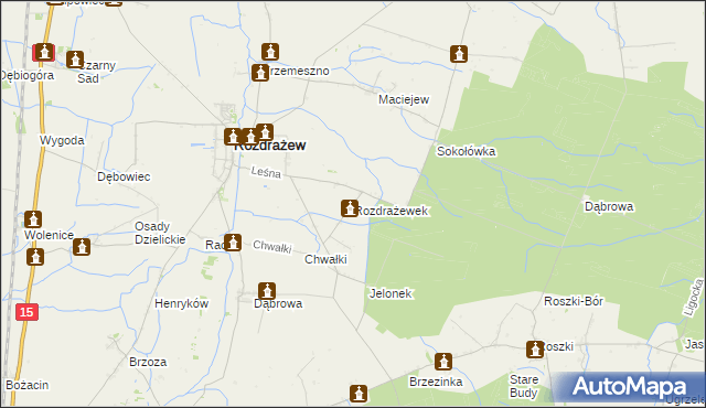 mapa Rozdrażewek gmina Rozdrażew, Rozdrażewek gmina Rozdrażew na mapie Targeo